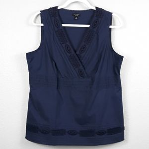 Talbots Navy Sleeveless Blouse